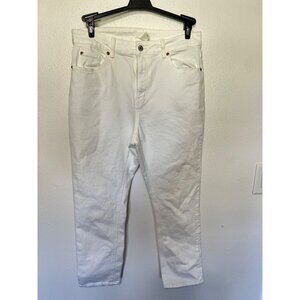 H & M Denim Jeans White Straight Leg Womans Size 12